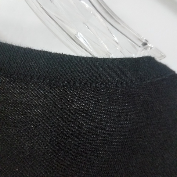 Victoria Jones Black Christmas Reindeer Large Scoop Neck Long Sleeve Shirt Top - Picture 7 of 8